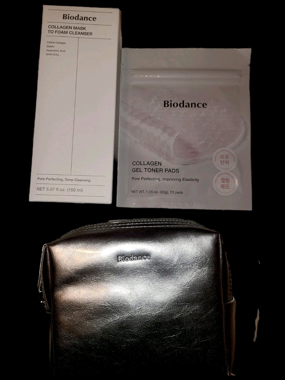 Biodance Collagen Skincare Set – Cleanser + Toner Pads + Free Bag